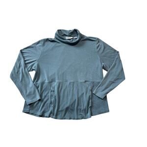 ORVIS flowy turtleneck shirt w/Kangaroo pocket, size XL; Teal/Green; Soft